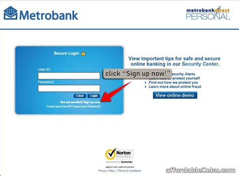https //onlinebanking.metrobank.com.ph and click sign up|Personal Online Banking .